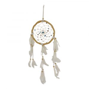 Dreamcatcher Natural with Blue Beads