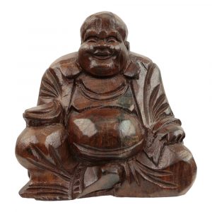 Wooden Figurine Happy Buddha 12cm