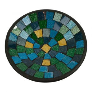 Mosaic Bowl - Blue, Green, and Gold Colored 21 cm