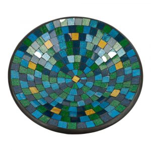 Mosaic Bowl Blue, Green, and Gold Colored (38 cm)