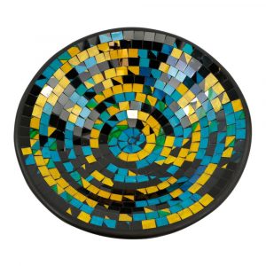 Mosaic Bowl XL - Black-Blue-Yellow (36 x 10 cm)