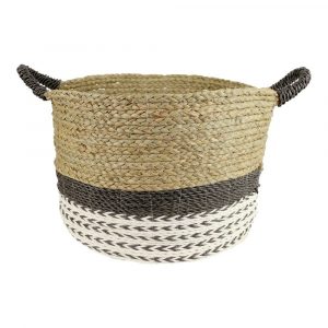 Basket with Handel - Indonesian Mendong Grass ( 45 x 32 cm)