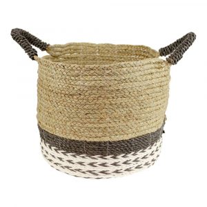 Basket with Handles - Indonesian Mendong Grass (37 x 28 cm)