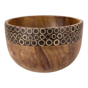 Wooden Bowl - Bamboo Decoration (19 x 12 cm)