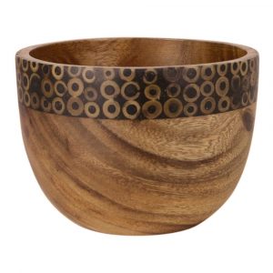 Wooden Bowl - Bamboo Decoration (15 x 11 cm)