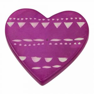 Soapstone Incense Burner Heart Purple