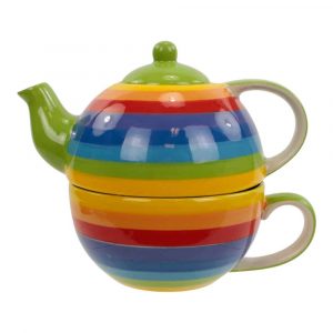 Tea for One Set Rainbow Ceramic