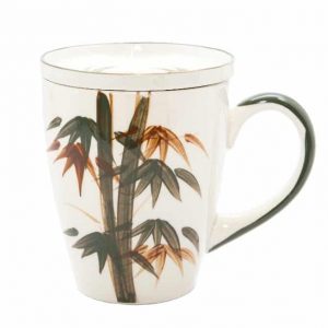 Ceramic Tea Mug Bamboo Design with Tea Bowl