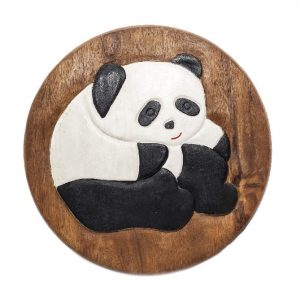 Children's Stool with Panda (Acacia Wood)