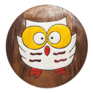 Children's Stool with Owl (Acacia Wood)