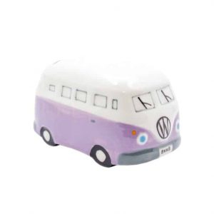 Piggy Bank Ceramic Bus Purple
