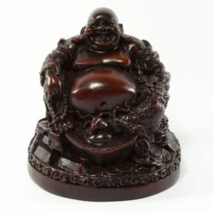 Happy Buddha Statue Polyresin Red - 12 x 10 cm