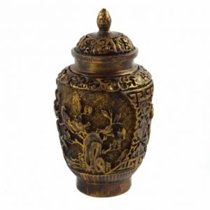 Polystone Pot / Urn with Decoration (17 cm)
