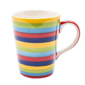 Coffee or Tea Mug Ceramic Rainbow Horizontal
