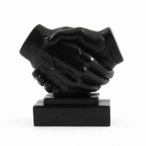 Polystone Statue "Thanks" Handshake - on Base (9 cm)