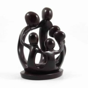 Statue Polystone Family of 6 People (19 cm)