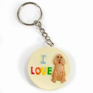 Keychain Polystone "I love dogs" (5 cm)