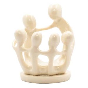 Statue Polystone Family of 6 Persons White (9 cm)