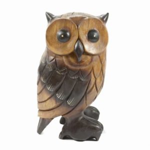 Wooden Statue of Owl (30 cm)