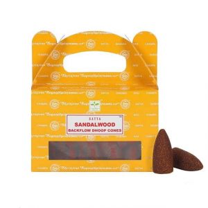 Satya Backflow Incense Cones Sandalwood (24 cones)
