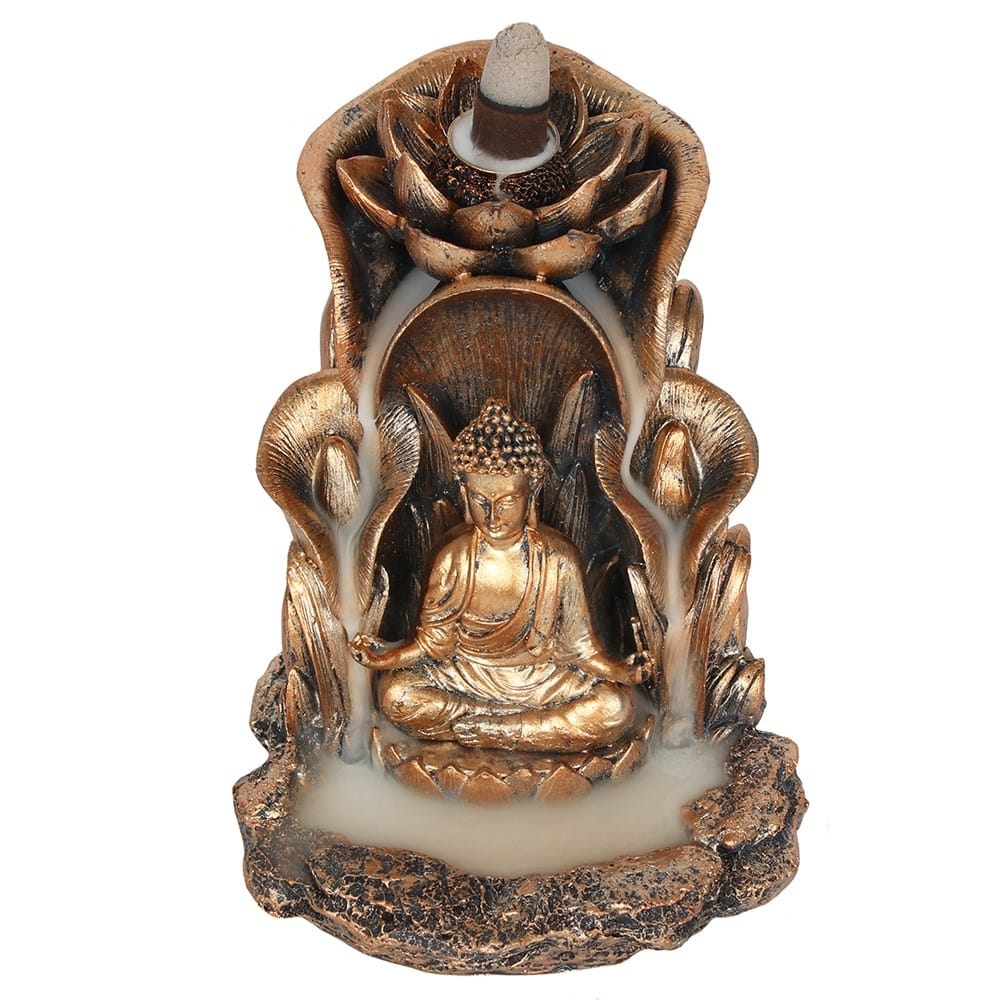 Backflow Incense Burner Bronze Buddha