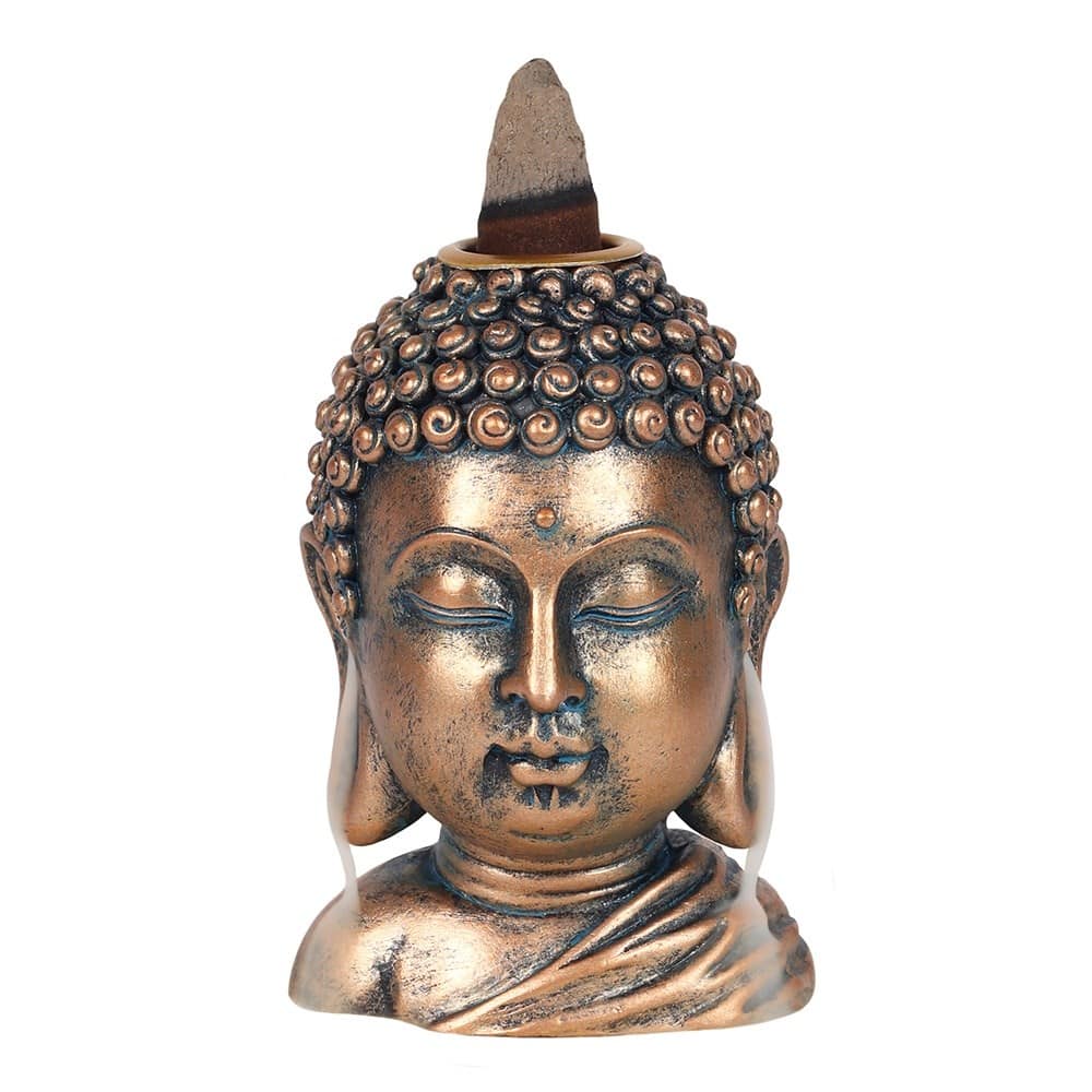 Backflow Incense Burner Bronze Buddha Head