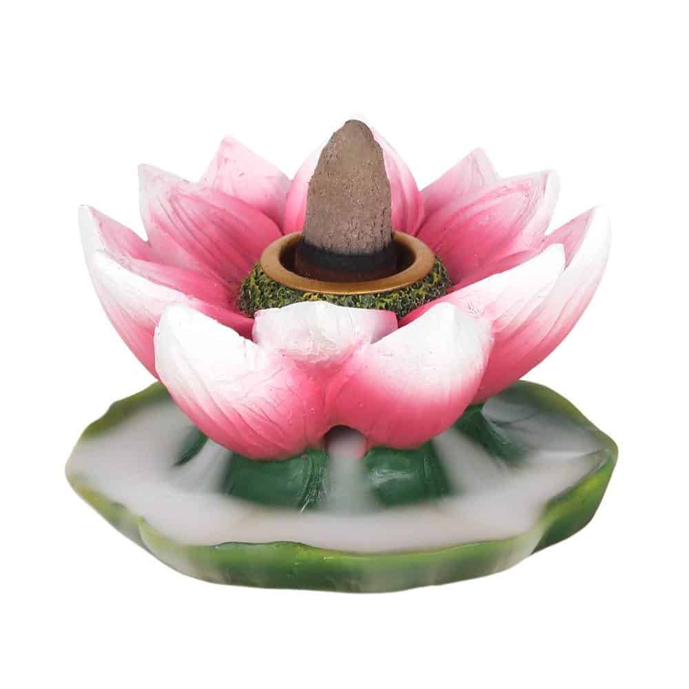 Backflow Incense Burner Colourful Lotus Flower