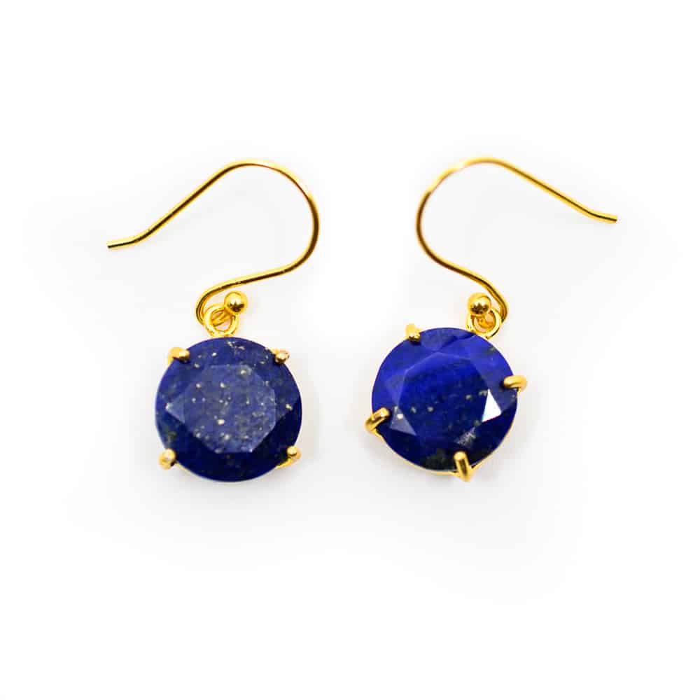 Gemstone Earrings Lapis Lazuli - 925 Silver & Gilded