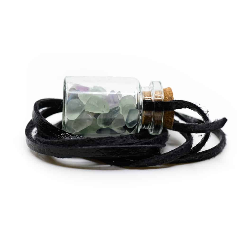 Gift Bottle on Waxcord with Fluorite