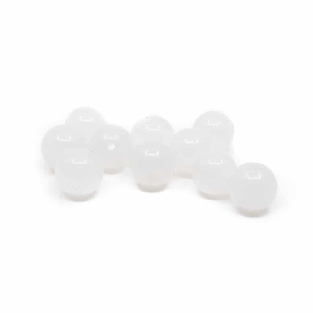 Gemstone Loose Beads White Jade - 10 pieces (8 mm)