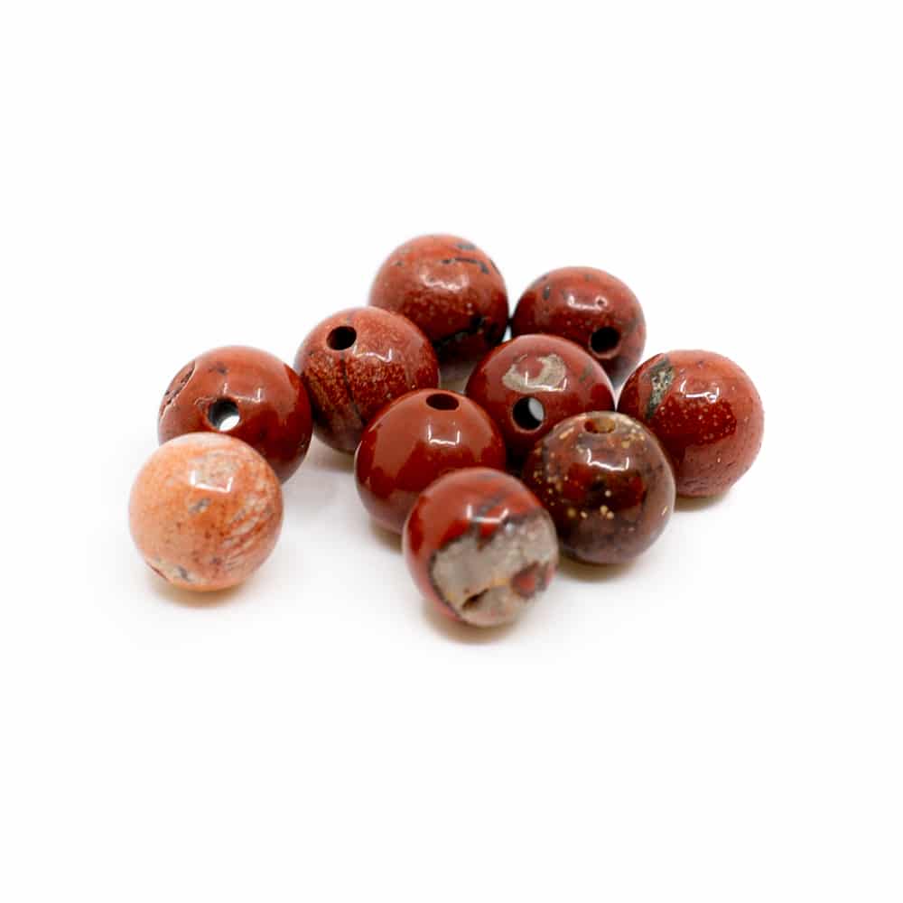 Gemstone Loose Beads Red Jasper - 10 pieces (6 mm)
