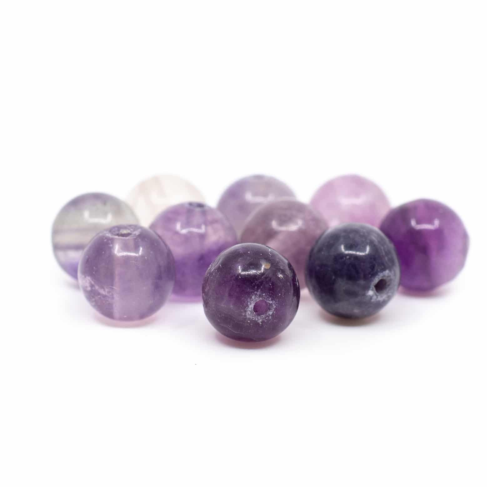 Gemstone Loose Beads Fluorite - 10 pieces (8 mm)