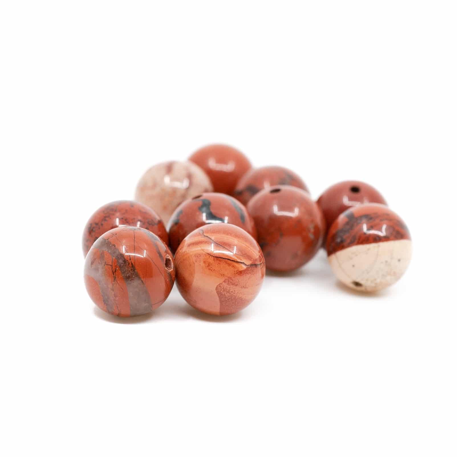Gemstone Loose Beads Red Jasper - 10 pieces (10 mm)
