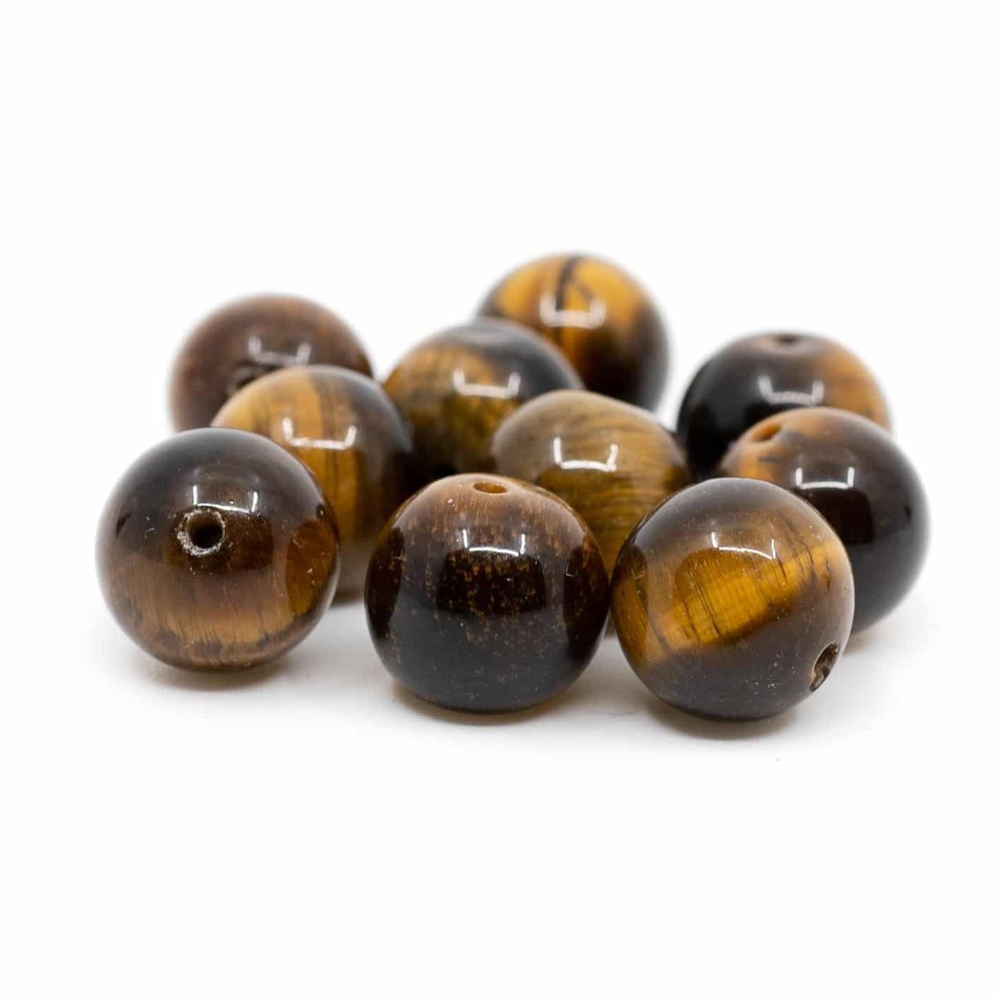 Gemstone Loose Beads Tiger Eye - 10 pieces (10 mm)