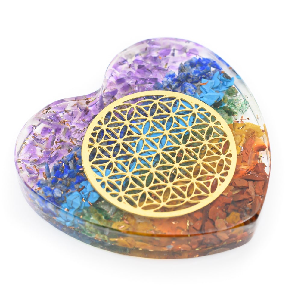 Orgonite Heart Chakra with Copper Flower of Life