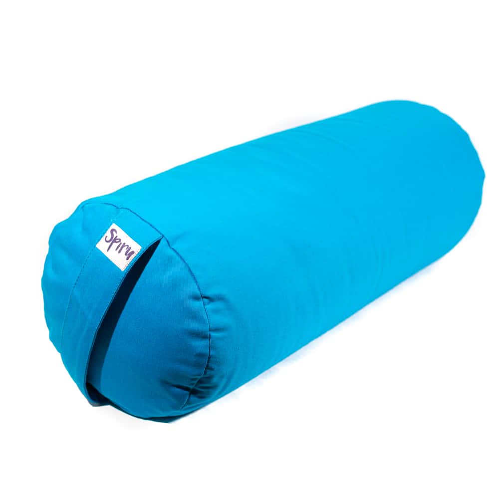 Yoga Bolster Turquoise Round Cotton - Plain - 59 x 21,5 cm
