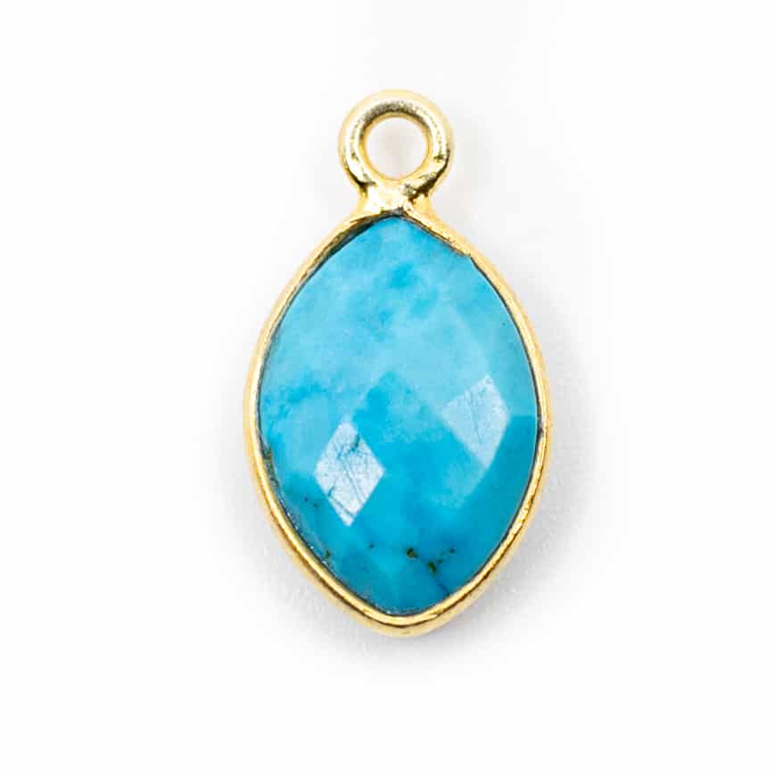Birthstone Pendant December Turquoise 925 Silver & Gilded (12 mm)