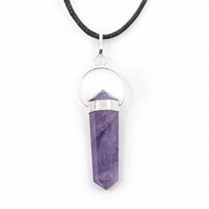 Pendant Amethyst Double Terminated Silver-coloured