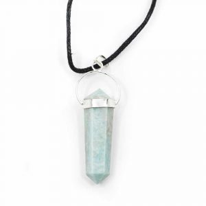 Pendant Amazonite Double Pointed Silver Colored