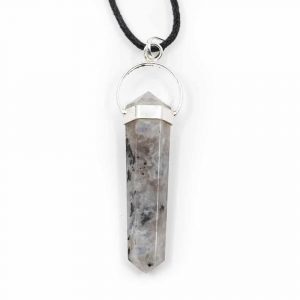 Pendant Moonstone Double Pointed Silver Colored