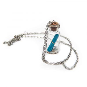 Wish Necklace Message in a Bottle Blue