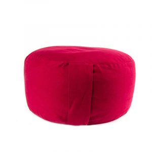 Yogi and Yogini Meditation Cushion Round Cotton Red - Extra High - 36 x 22 cm