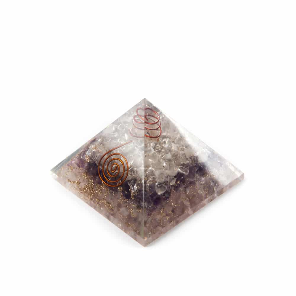 Orgonite Pyramid Amethyst/ Rock crystal/ Rose quartz (70 mm)