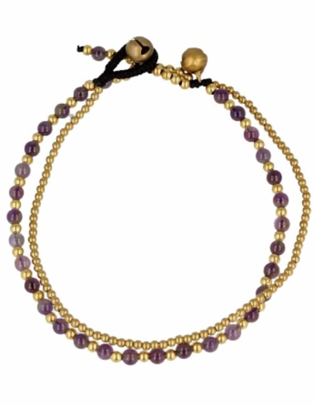 Anklet Bohemian Style Amethyst