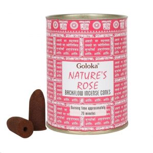 Goloka Backflow Incense Cones Nature's Rose