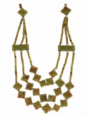 Jade Bohemian Necklace 3-String Clover Light