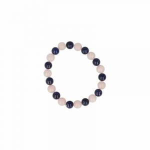 Beaded Bracelet Lapis Lazuli and Rose Quartz