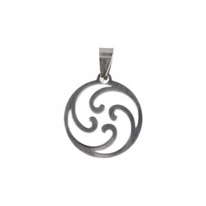 Stainless Steel Pendant with Wheel Symbol