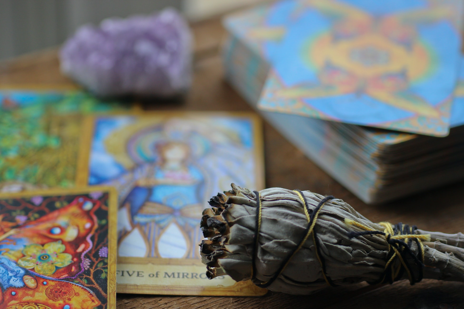 sage and tarot cards