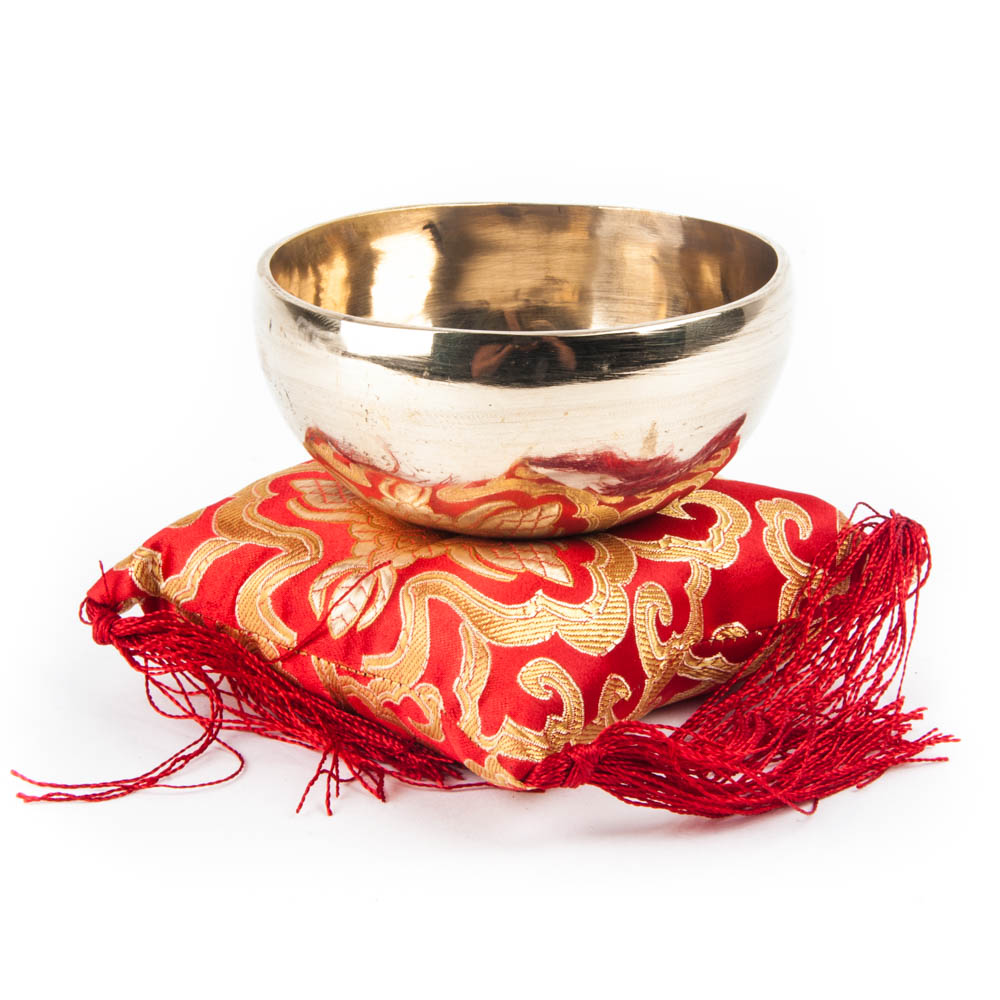 singing bowl red pillow